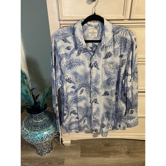 Mens Tommy Bahama large blue tropical button down shirt - Picture 1 of 11